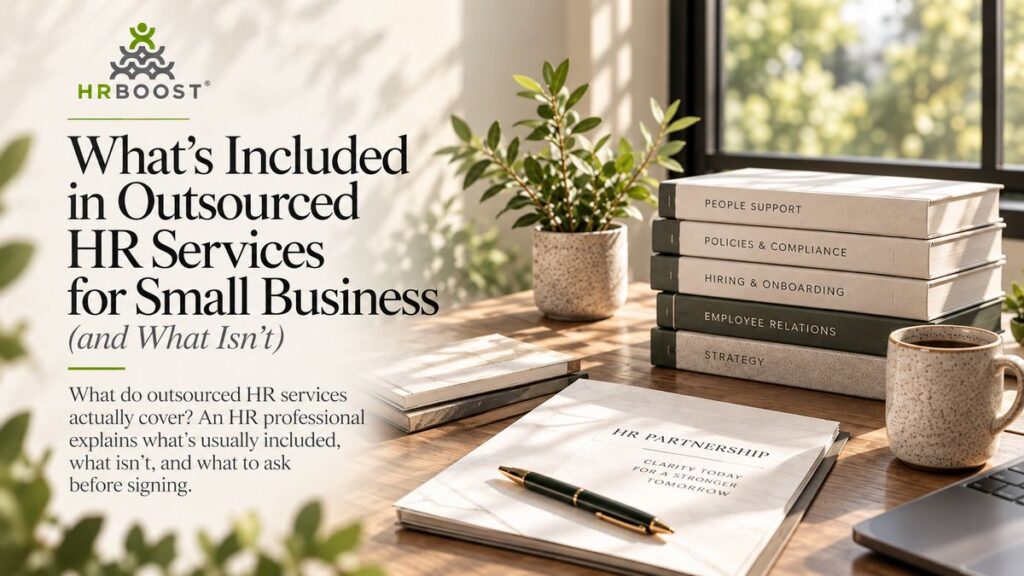 Guide graphic for outsourced HR services for small business